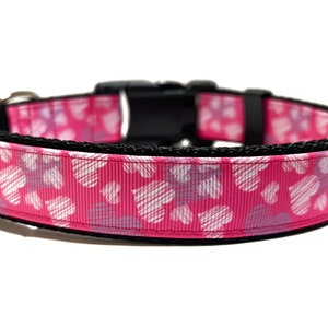 Hearts Dog Collar - Adjustable Dog Collar - Valentines, Valentine, Heart, Love