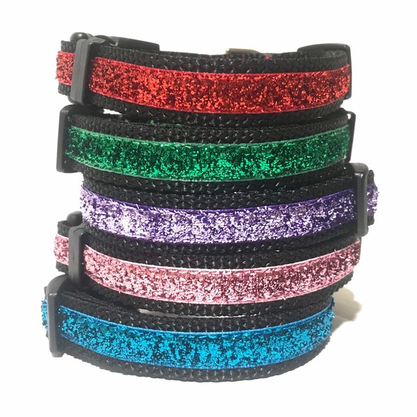 Glitter Dog Collar - 5/8" - Adjustable Dog Collar - Sparkly Dog Collar - Sparkles Dog Collar - Sparkle Dog Collar