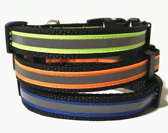 Collar de perro reflectante - Collar de perro ajustable - Collar de seguridad para perro - 5/8"
