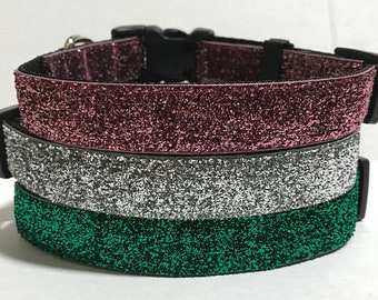 Glitter Dog Collar - Adjustable Dog Collar - Sparkly Dog Collar - Sparkles Dog Collar - Sparkle Dog Collar - 3/4"