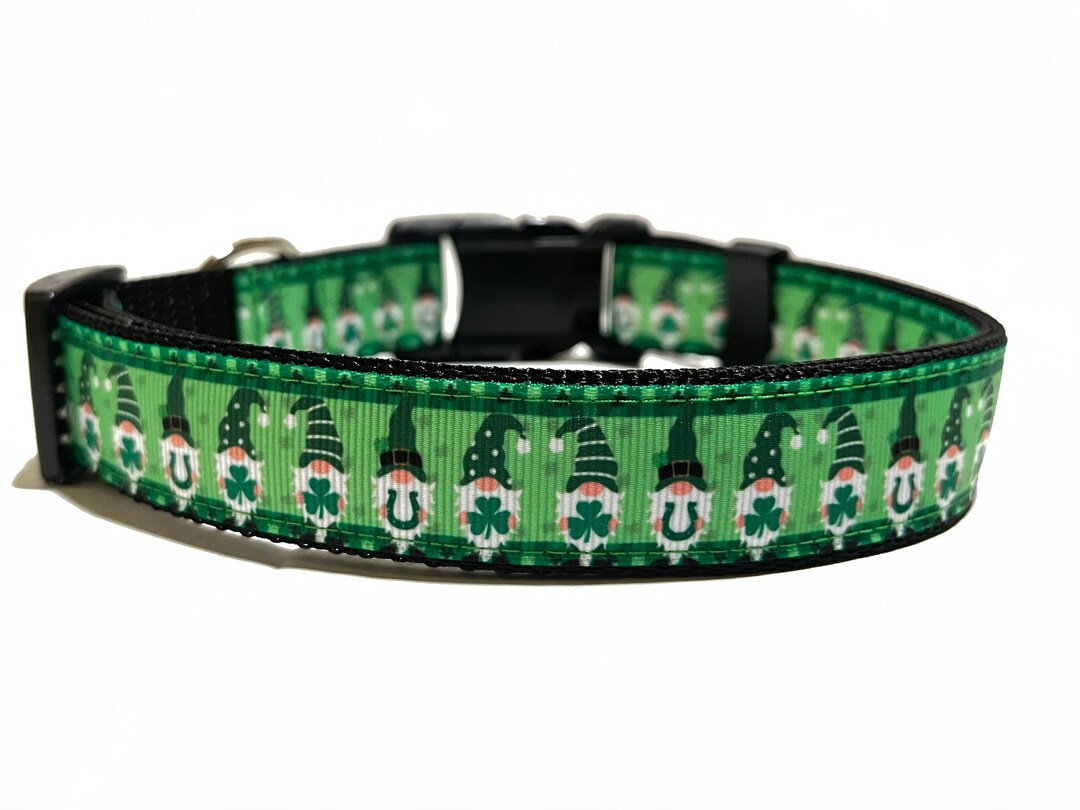Gnome Shamrock Dog Collar Adjustable Dog Collar St. Patrick's Day