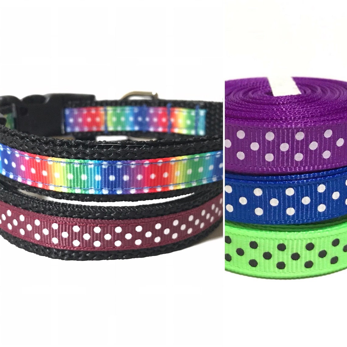 Polka Dot Dog Collar Adjustable Dog Collar 5/8 Etsy