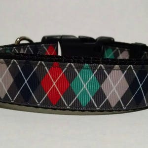 Argyle Dog Collar Adjustable Dog Collar image 1