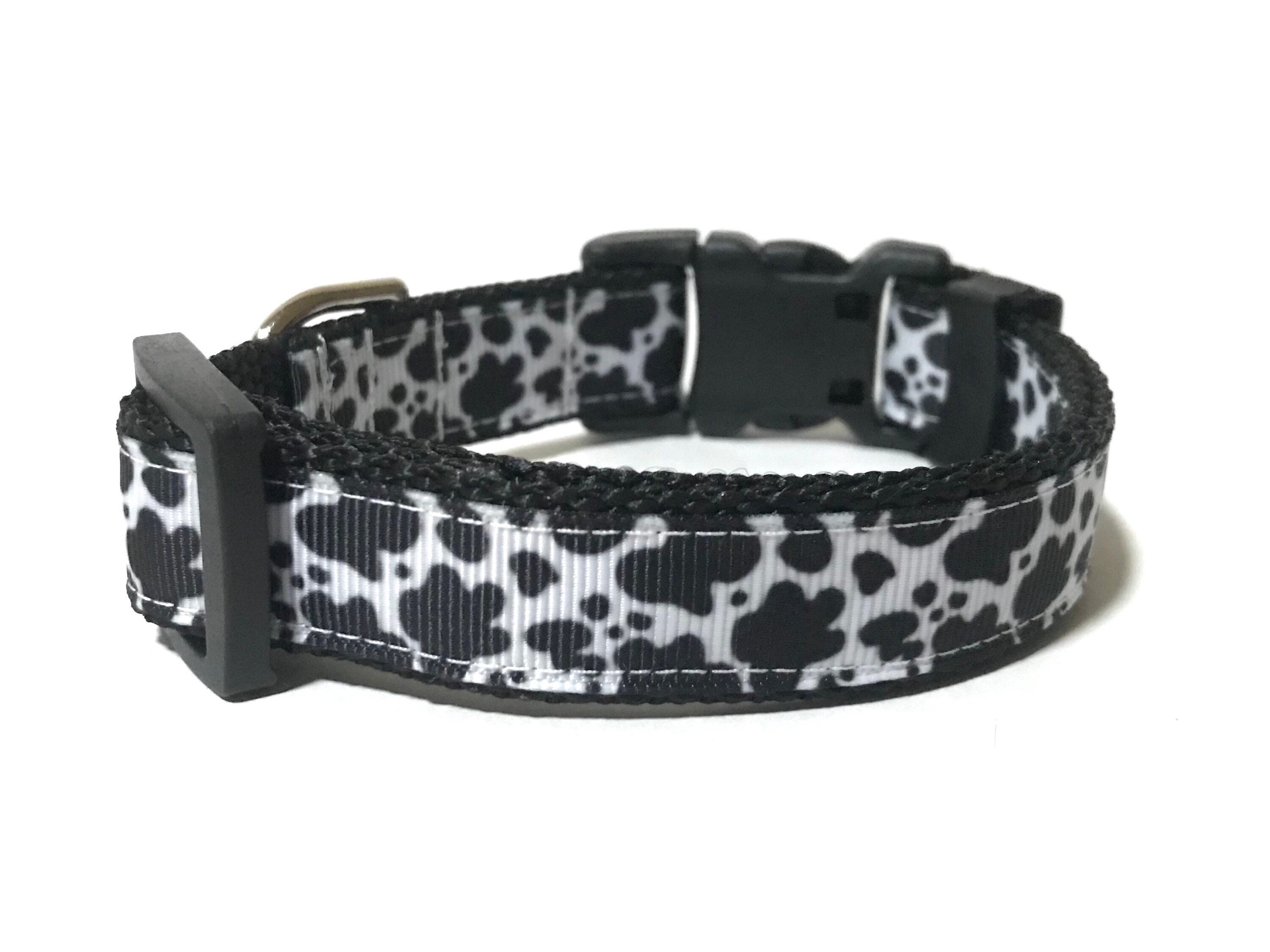 Cow Print Dog Collar Adjustable Dog Collar Animal Print Etsy UK