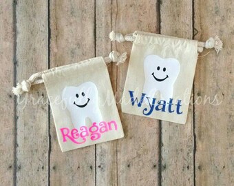 Tooth Fairy Bag - Tooth Fairy Pouch - Personalized Tooth Fairy Bag - Personalized Tooth Fairy Pouch - Tooth Keepsake