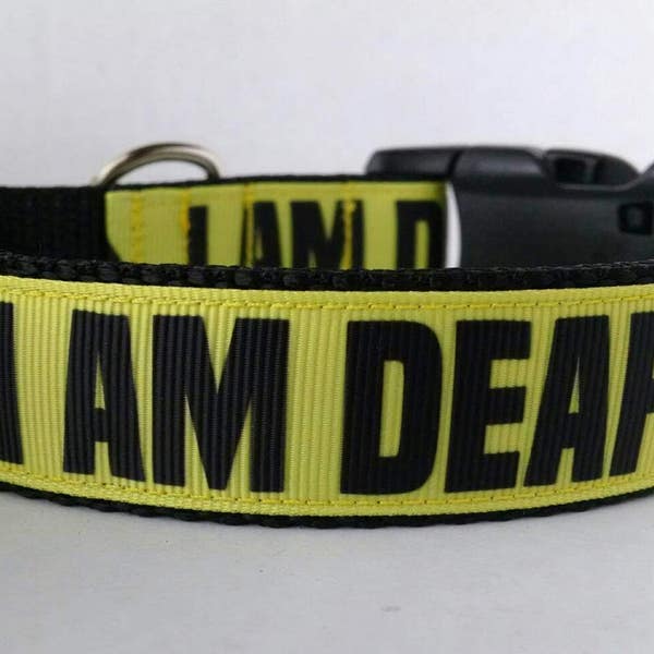 I AM DEAF Dog Collar - Adjustable Dog Collar