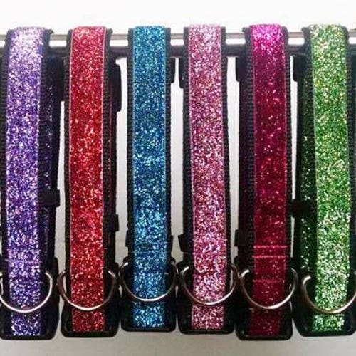 Collar para perro con purpurina - Collar ajustable para perro - Collar brillante para perro - Collar con purpurina para perro - Collar brillante para perro