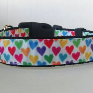 Hearts Dog Collar - Adjustable Dog Collar - Valentines, Valentine, Heart, Love