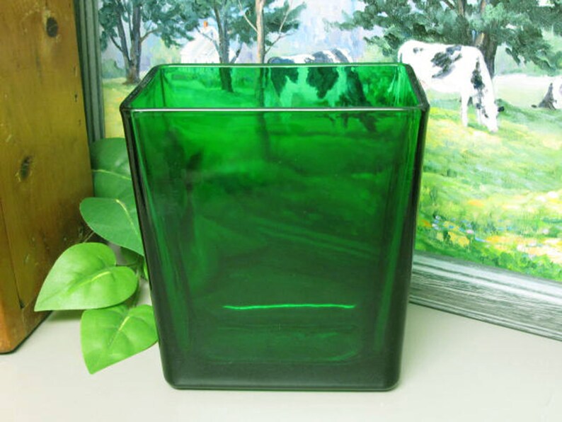 Vintage NAPCO Emerald Green Glass Vase 1166 Cleveland Ohio Etsy