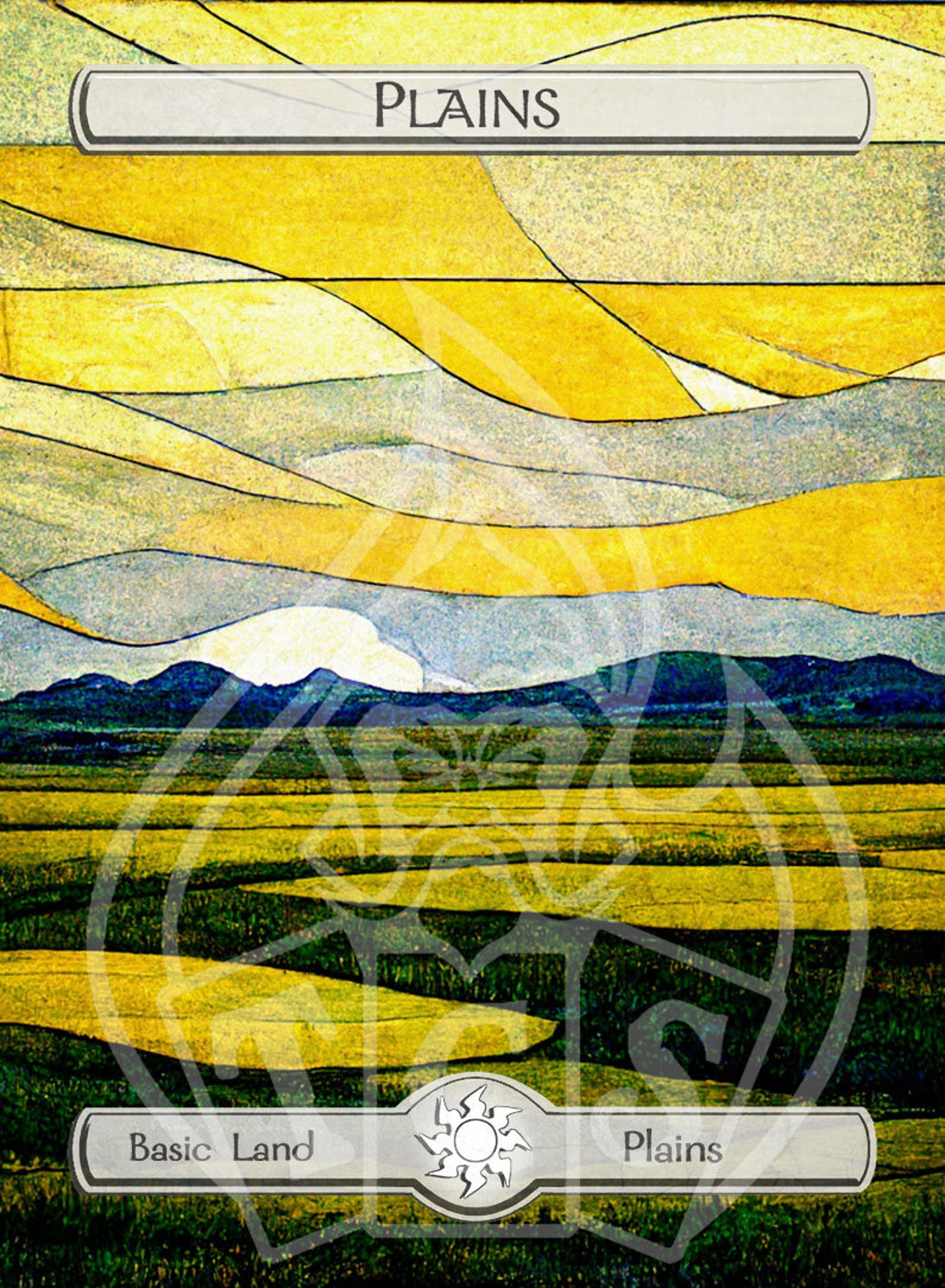 Stained Glass Art Custom MTG Basic Lands Etsy