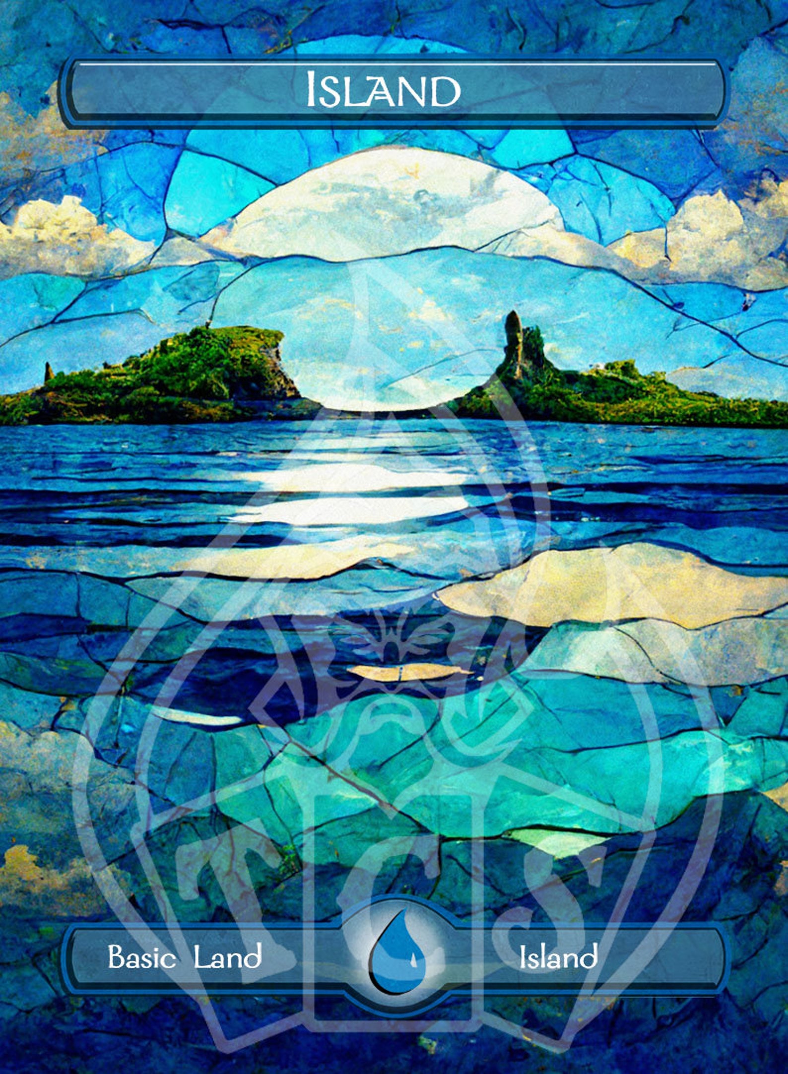 Stained Glass Art Custom MTG Basic Lands Etsy