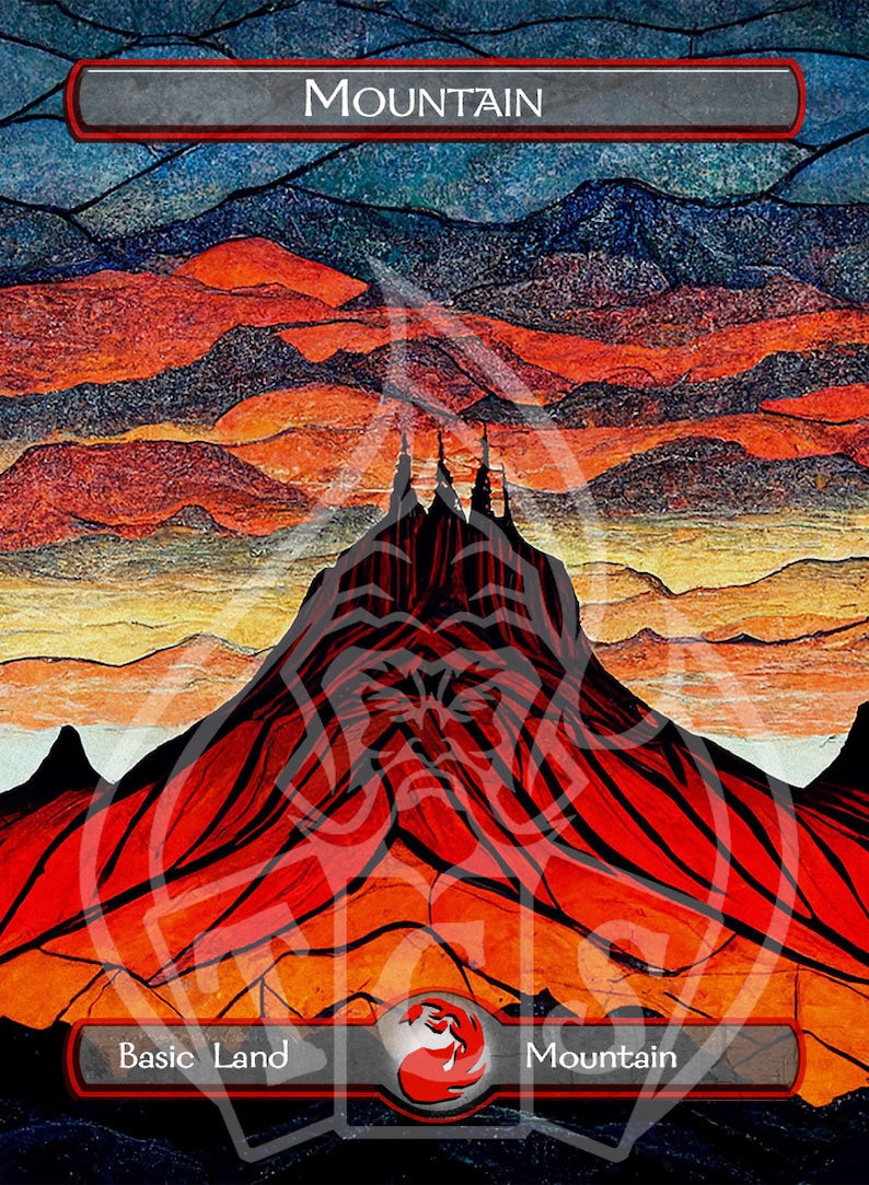 Stained Glass Art Custom MTG Basic Lands Etsy