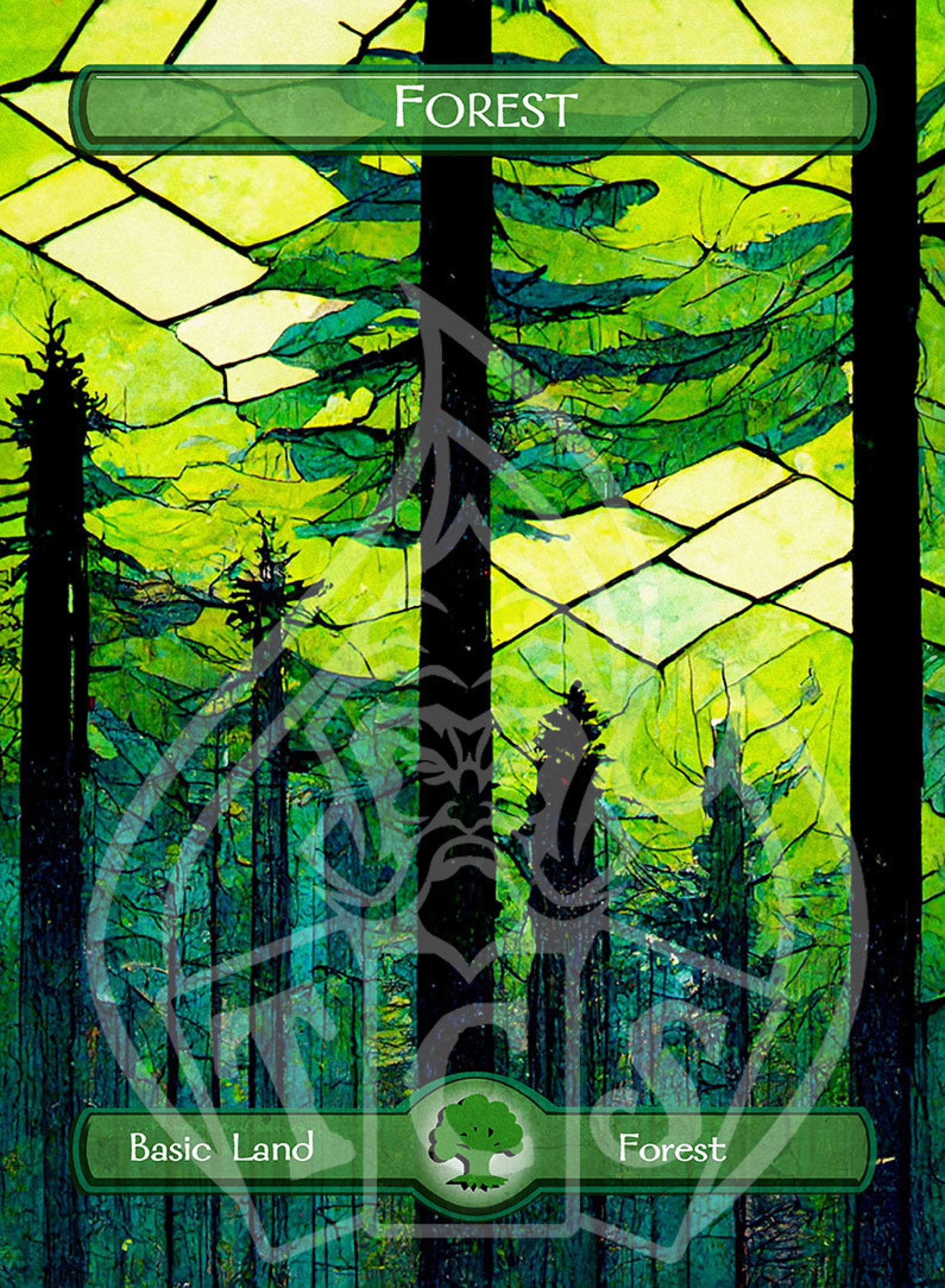 Stained Glass Art Custom MTG Basic Lands Etsy