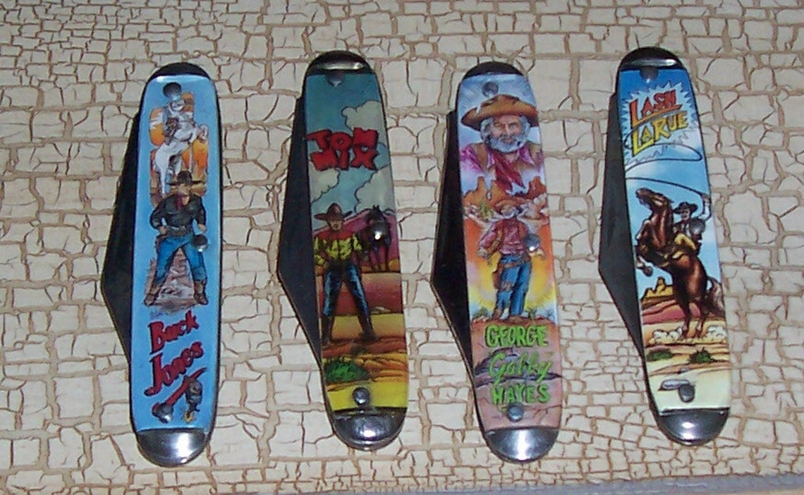 Cowboy Heroes Vintage Novelty Pocket Knife Set Etsy