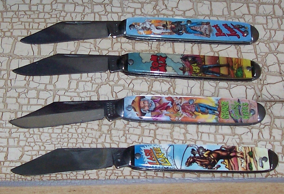 Cowboy Heroes Vintage Novelty Pocket Knife Set Etsy