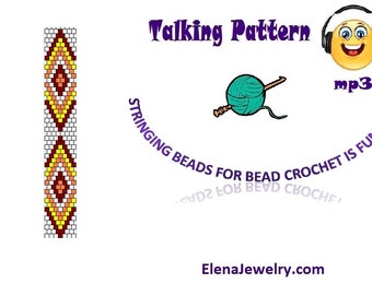 Bead Crochet Talking pattern &quot;Diamonds&quot;. By listening to Voice pattern from any mp3 device you will string beads quicker and painlessly