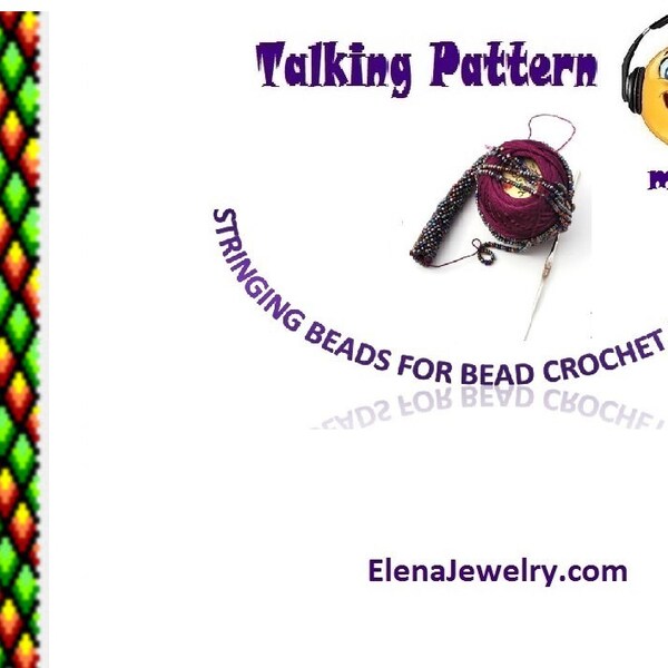 Bead Crochet Talking pattern "Stained-glass". By listening to Voice pattern from any mp3 device you will string beads quicker .