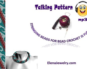 Bead Crochet Talking Pattern for bead crochet &quot;Blue waves18&quot; By listening to Voice pattern from any mp3 device you will string beads quicker