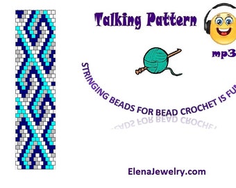 Bead Crochet Talking Pattern for bead crochet &quot;Dimonds9&quot;. By listening to Voice pattern from any mp3 device you will string beads quicker.