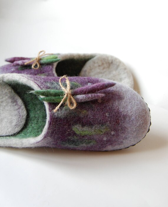 Felted Slippers Womens Slippers Wool Slippers Lavender | Etsy UK