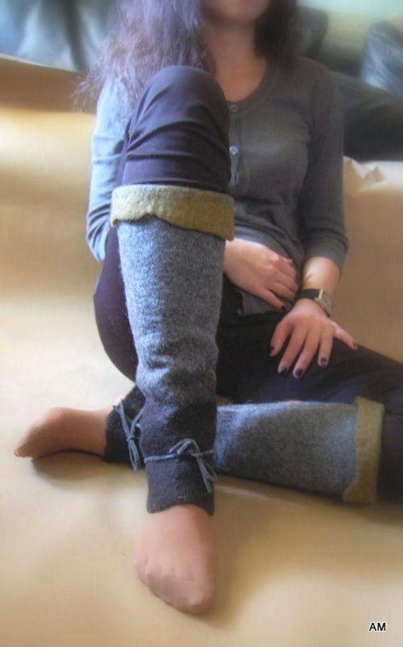 Felted Wool Leg Warmers: Handmade Eco-Friendly Shoe Accessories