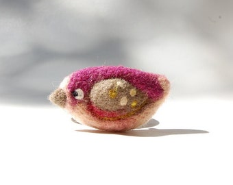 Bird Brooch Needle felted Pin Animal Jewelry Original Accessory funny Gift