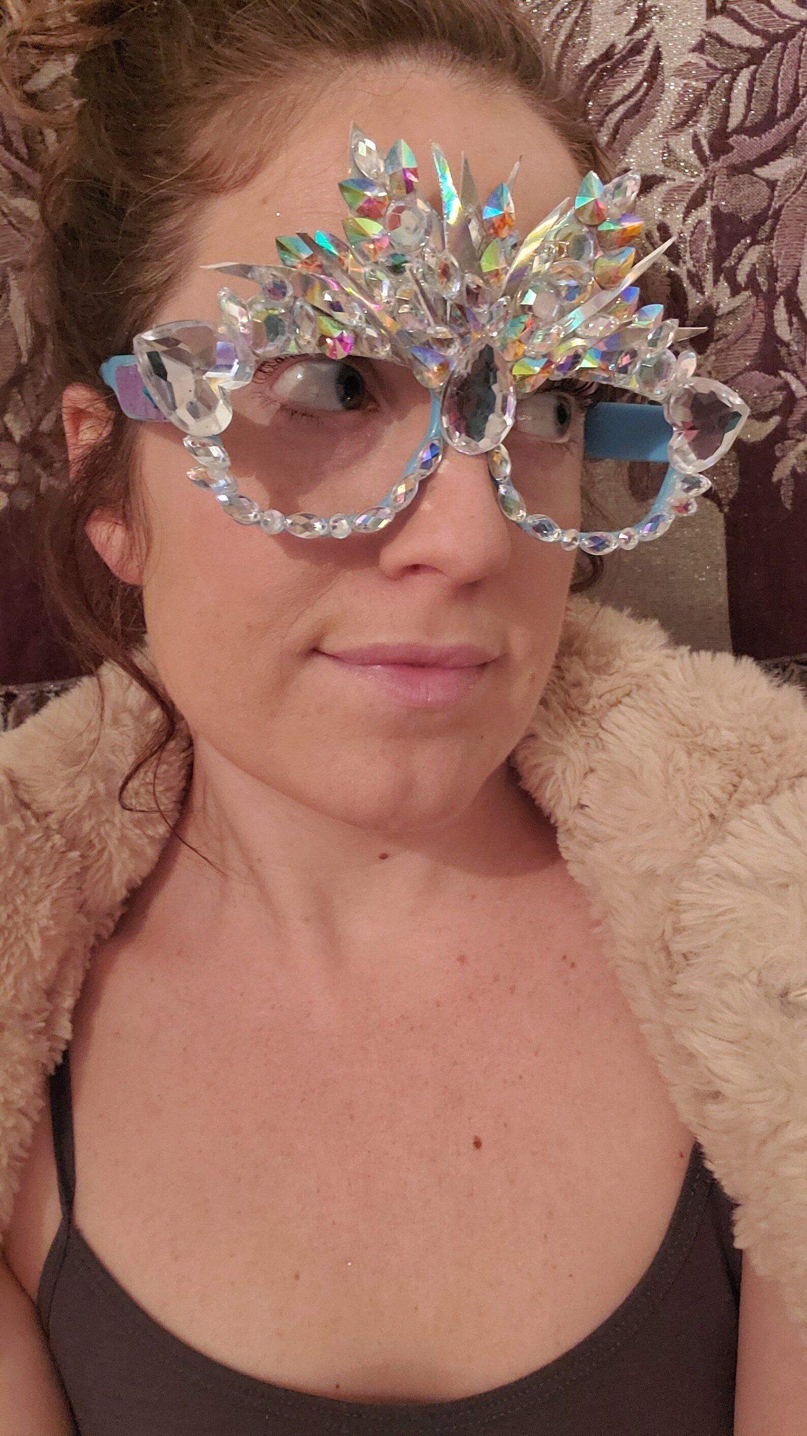 Iridescent holographic bejeweled glasses for raves edm Etsy