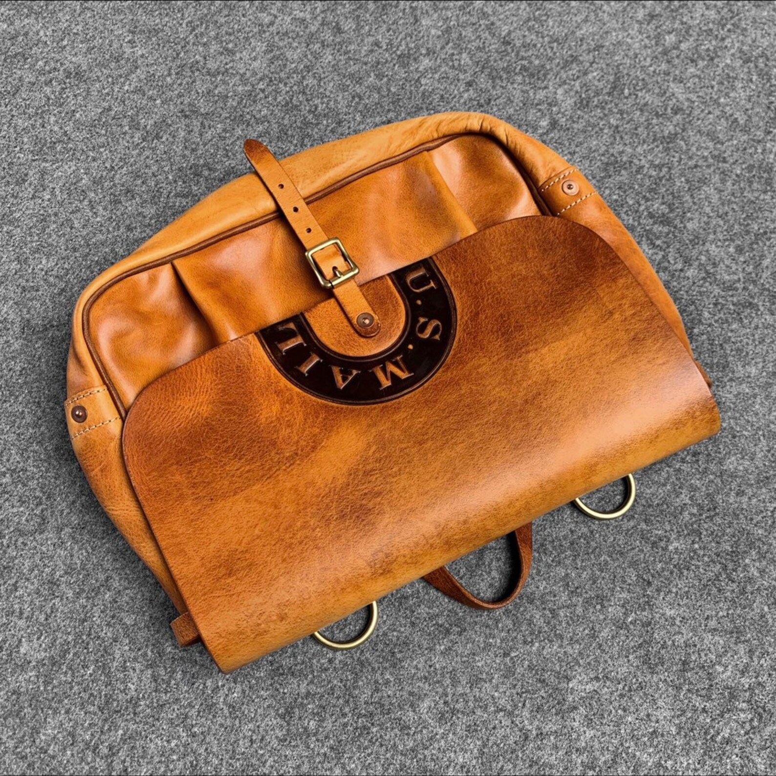 Genuine Leather Mail Satchel Vintage Crossbody Cambridge Etsy