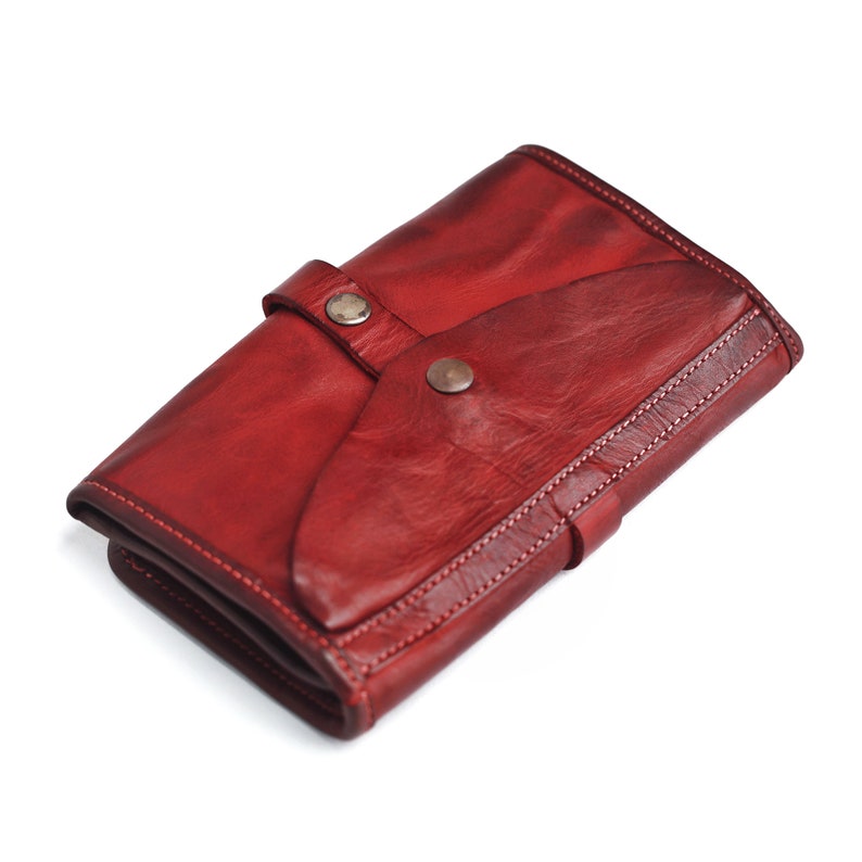 Women Bifold Wallet Genuine Leather Long Wallet Cards Holder Etsy