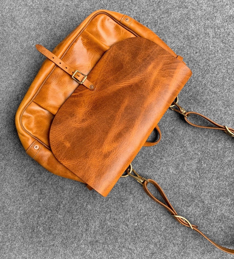 Genuine Leather US Mail Bag Vintage Messenger Briefcase Shoulder Bag 15inch Laptop Bag Sun Brown color No-Logo Size XL image 5