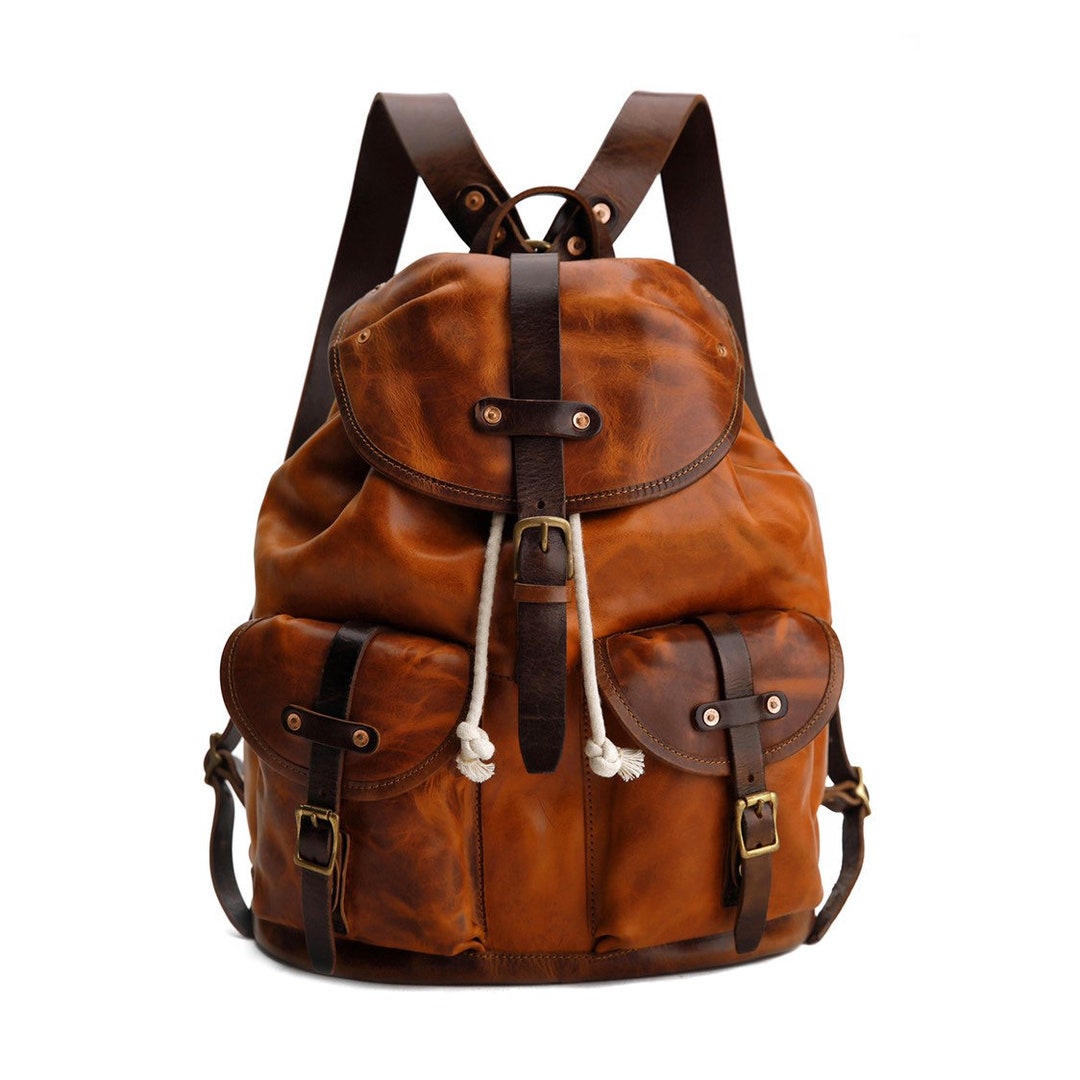 School Bag Genuine Leather Backpack Diaper Bag Travel School - Etsy