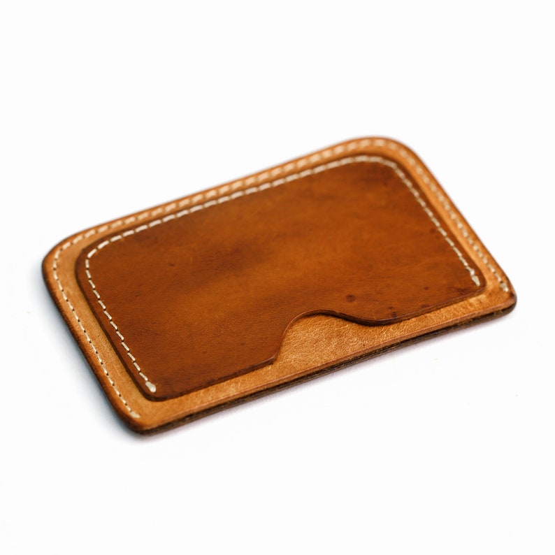Genuine Leather Cash /& Card Holder Credit Card Holder Slim Leather Business Card Case Credit Card Holder Money Clip-Brown