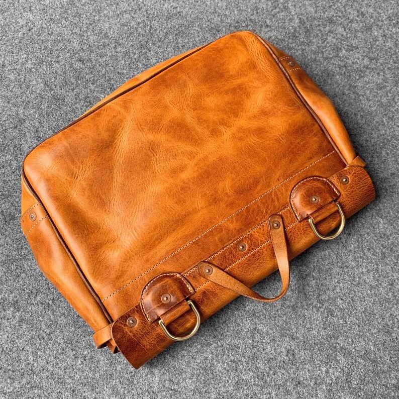 Genuine Leather US Mail Bag Vintage Messenger Briefcase Shoulder Bag 15inch Laptop Bag Sun Brown color No-Logo Size XL image 6
