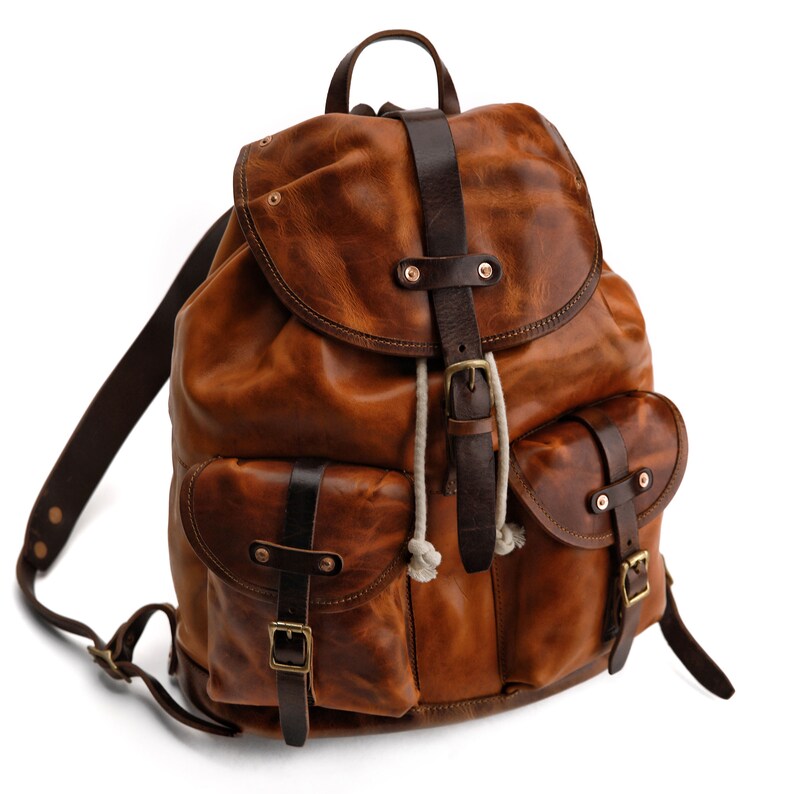 School Bag Genuine Leather Backpack Diaper Bag Travel School Etsy