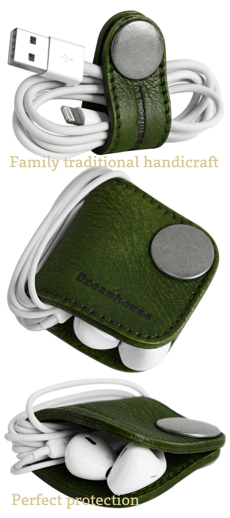 Genuine Leather Headphone Earphone Organizer Cord Organizer Etsy