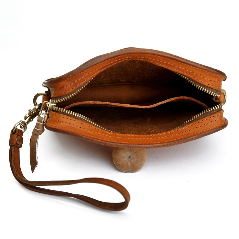 Women's Leather Wristlet Crossbody Pouch Leather Small Etsy
