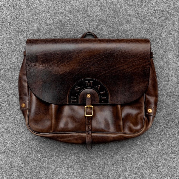 Echtleder Posttasche Schultasche Vintage Messenger Bag Aktentasche Schultertasche 15 Zoll Laptoptasche dunkelbraun kaffee Farbe Größe XL