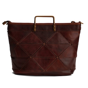 S- Genuine Leather Tote  Retro Shoulder Bag Large Crossbody Purse Vintage Crossbody Bag Handmade Travel Bag