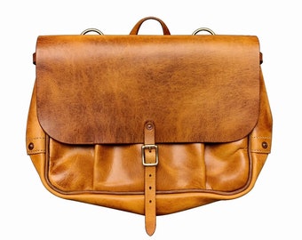 EchtLeder US Mail Bag Vintage Messenger Aktentasche Umhängetasche 13 Zoll Laptoptasche Sonne Braun Farbe No-Logo Größe L Geburtstagsgeschenke