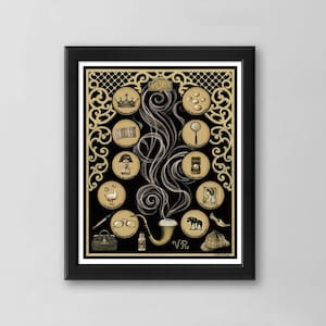 Sherlock Holmes Print, Arthur Conan Doyle, Victorian Literary Mystery, Elementary, Reader&#39;s Book Club
