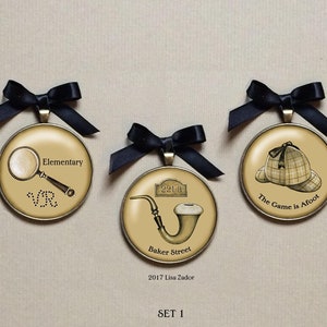 Sherlock Holmes Ornament from Original Artwork,  Miniature Art, Mystery Lover&#39;s Gift, Book Club, Writer&#39;s Gift,  Elementary, Teacher&#39;s Gift