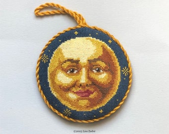 Moon Man Cross-stitch Pattern - Cross-stitch Ornament - Full Moon - Man in the Moon - PDF - Digital Download