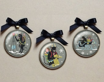 Krampus Kerst Ornament, Wall Art, Donkere Kerst, Gotische Kerst, Kous Stuffer, Office Gift Idee, Humoristische Kerstmis