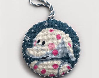 Misfit Toy - Polka Dot Elephant Cross-stitch Pattern for Christmas - Original Ornament Design  - PDF - Digital Download