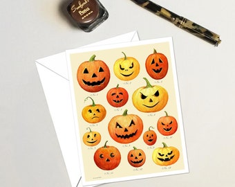 Halloween Cards - Jack-O-Lantern Cards - Pumpkin Cards - Retro Halloween Cards - Vintage Halloween - Jack O Lanterns