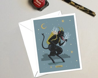 Krampus Christmas Cards 2020, Christmas Notecards, Unusual Christmas, Gothic Chistmas, Humorous