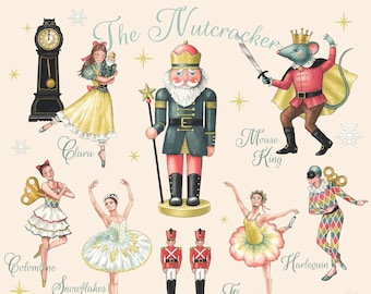 Nutcracker Ballet Print, Christmas Nutcracker, Mouse King, Sugar Plum Fairy, Holiday Hostess Gift, Housewarming