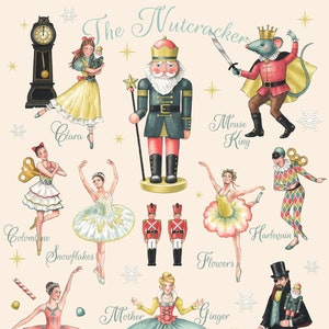 Nutcracker Ballet Print, Christmas Nutcracker, Mouse King, Sugar Plum Fairy, Holiday Hostess Gift, Housewarming