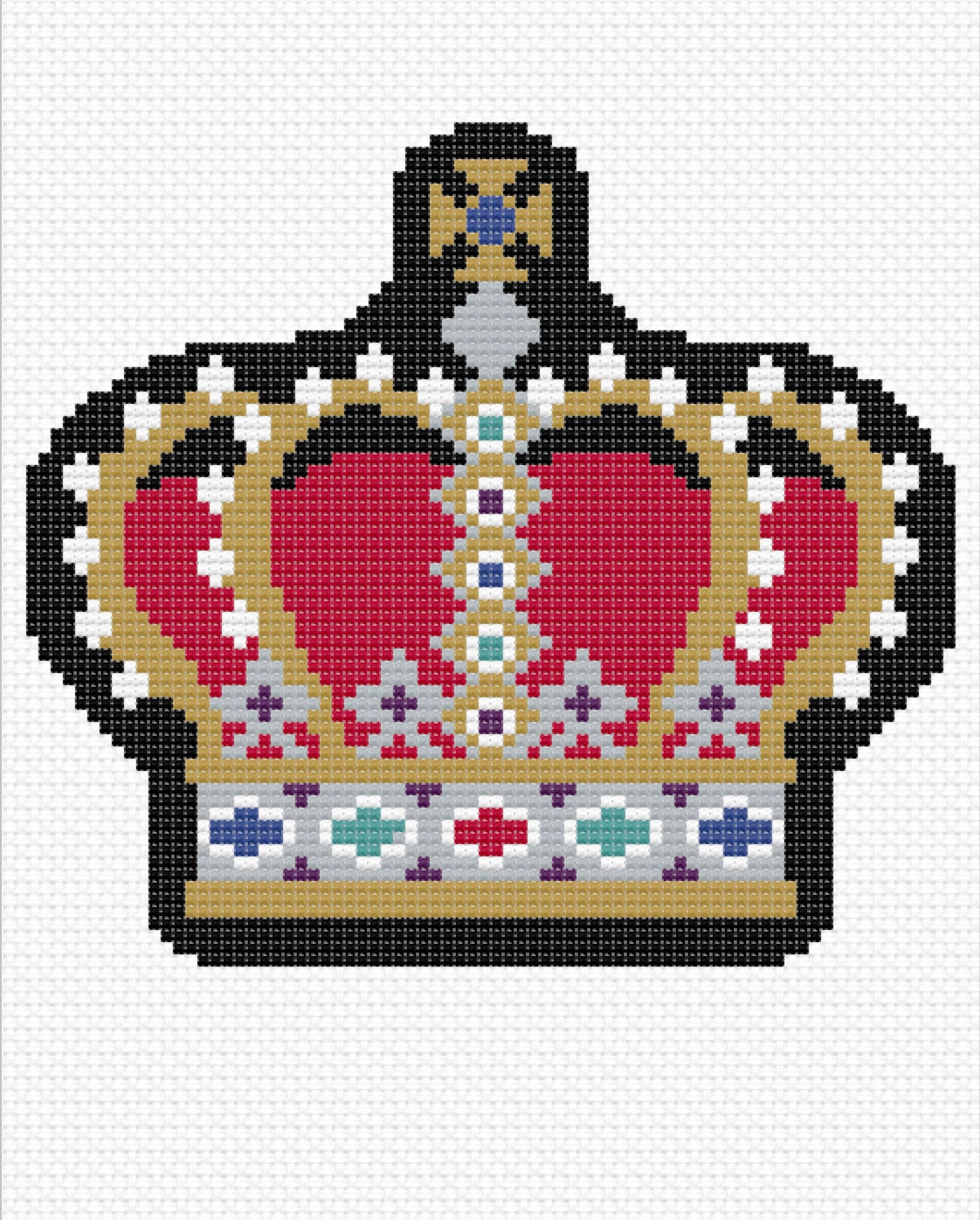 Queen's Crown Crossstitch Pattern Crown Ornament Etsy UK