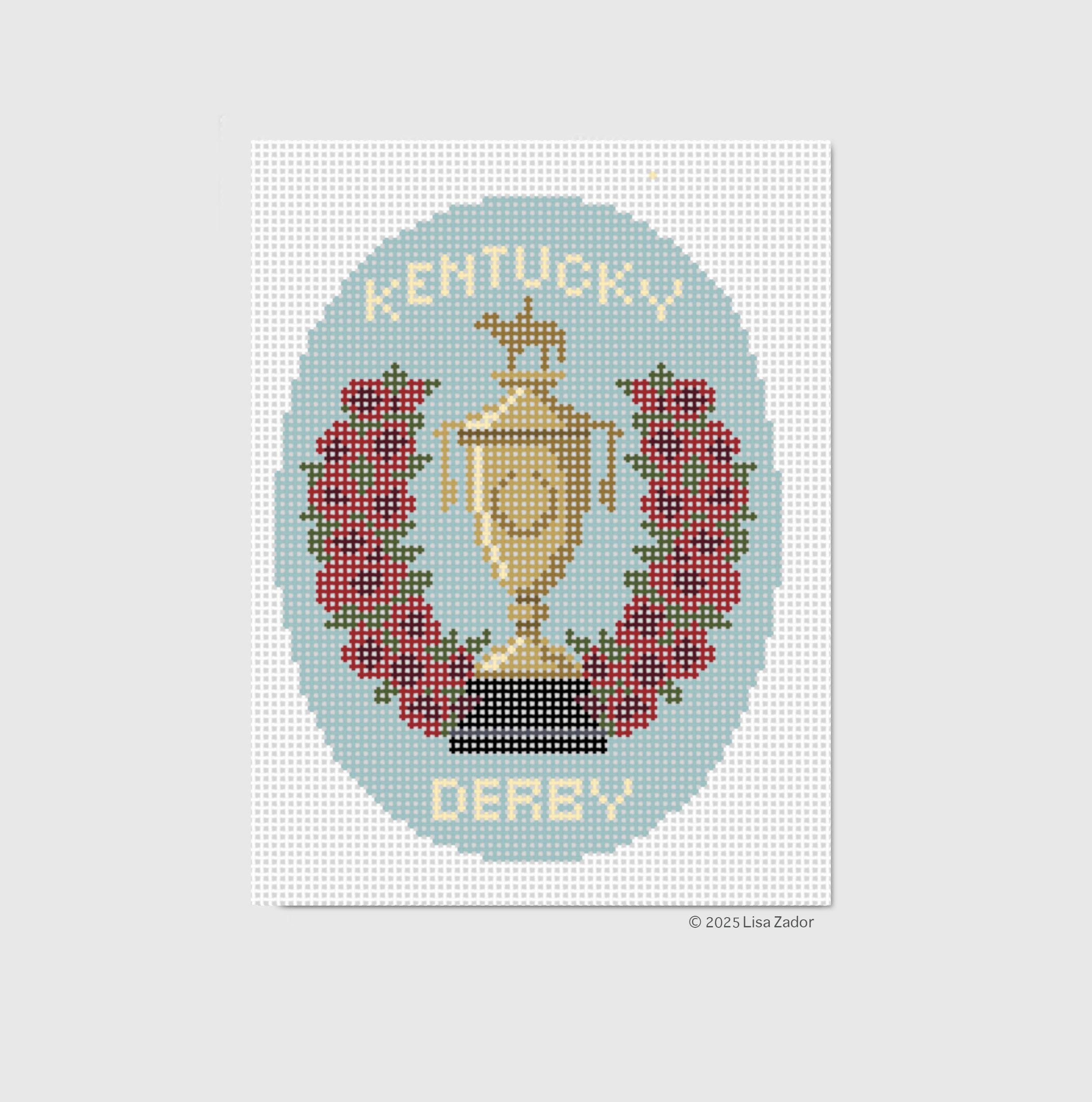 Okiru daby リズム rhythm レトロ レア 希少 競馬 Derby Kentucky Derby Needlepoint Ornament Canvas - Hand Painted From